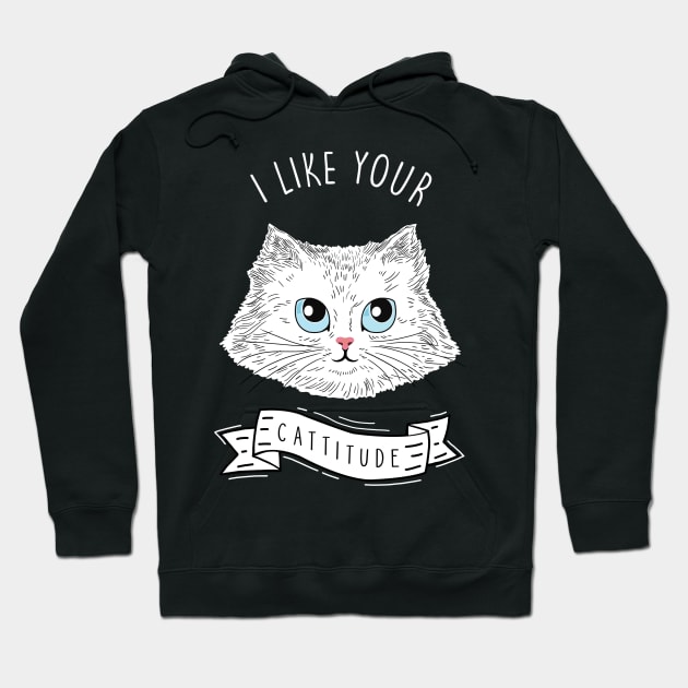 Cattitude Hoodie by SuperrSunday